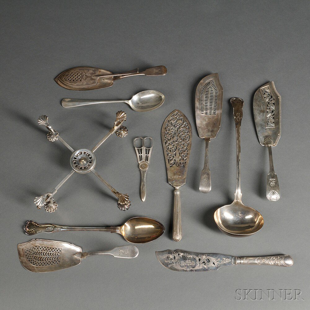 Appraisal: Assorted Group of English Sterling Silver Flatware seven London mainly