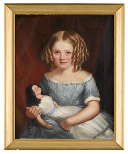 Appraisal: American School th centuryportrait of a little girl with doll