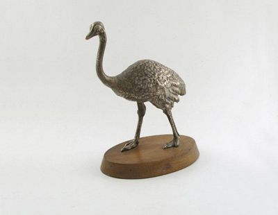 Appraisal: A Victorian cast centrepiece of a striding ostrich realistically formed