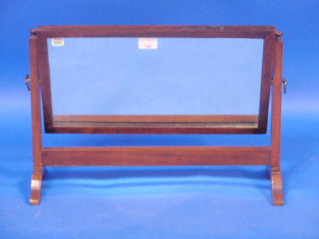 Appraisal: A Georgian rectangular plain mahogany toilet mirror