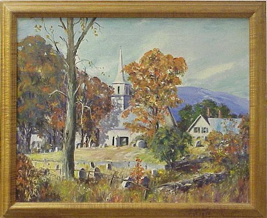 Appraisal: Irvin Lindabury oil on canvas Eaton Village ' inscribed on