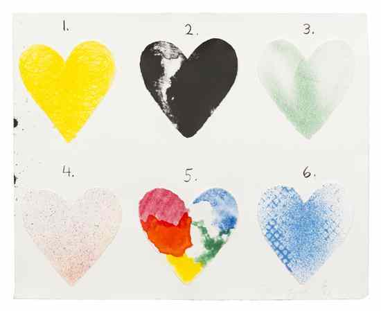 Appraisal: Jim Dine American b Dutch Hearts color lithograph and collage