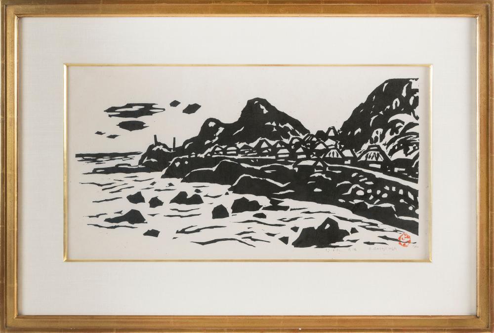 Appraisal: KIHEI SASAJIMA JAPAN - SEACOAST FUTONI DAI OBAN WOODBLOCK PRINT