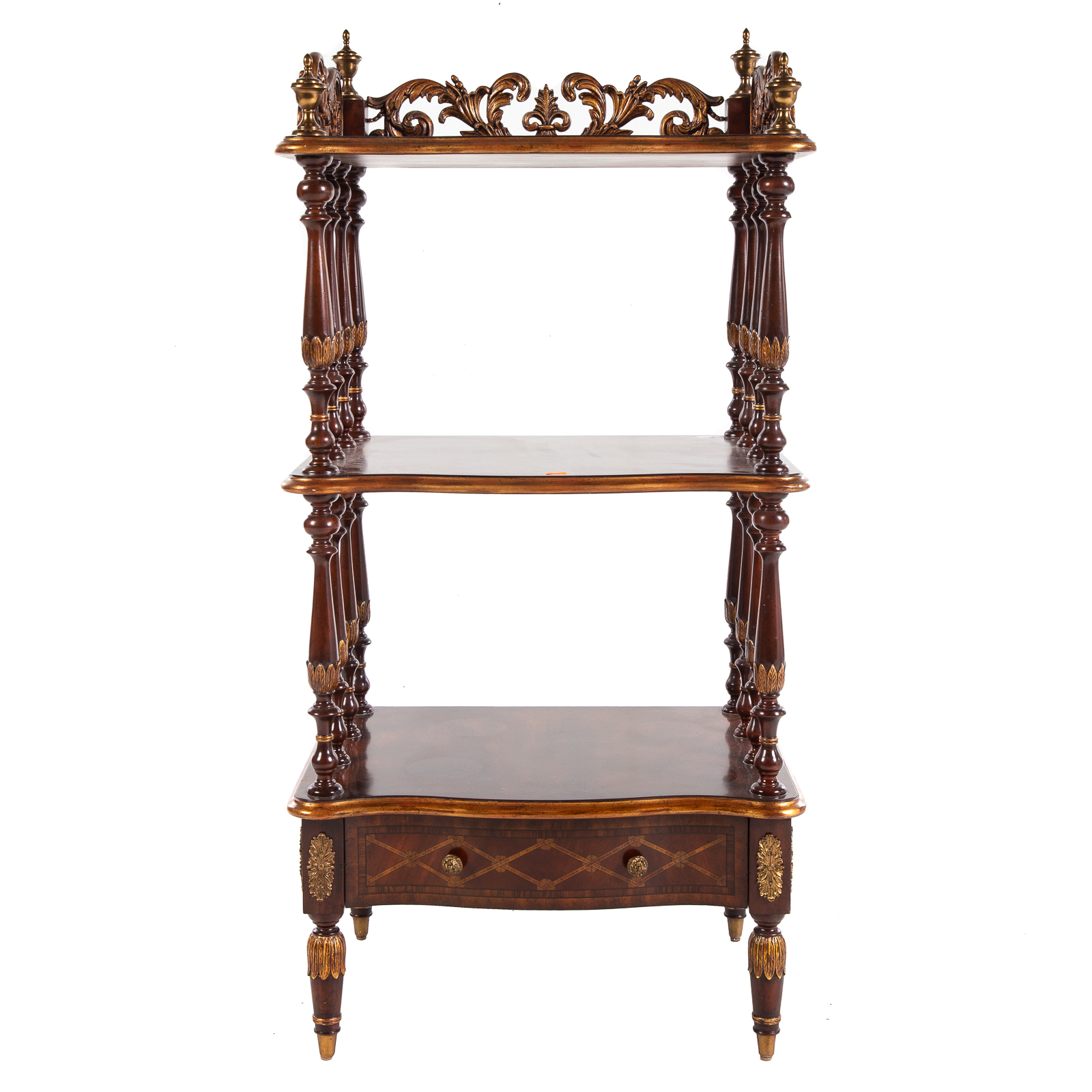 Appraisal: MAITLAND SMITH MAHOGANY ETAGERE th century regency style having three