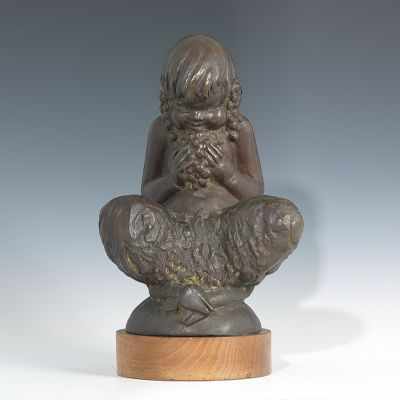 Appraisal: Joseph C Motto American - Faun Cast bronze with brown