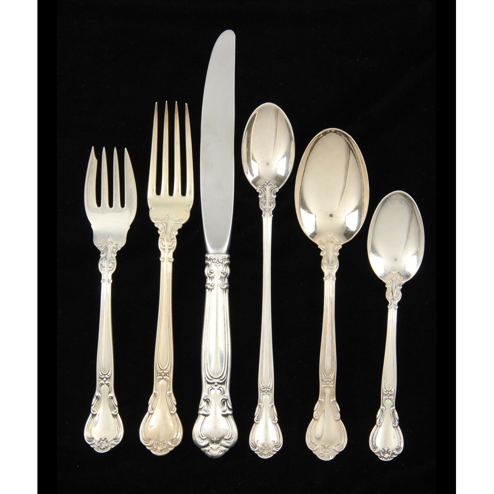 Appraisal: Gorham Chantilly Sterling Silver Flatware Service pieces service for eight