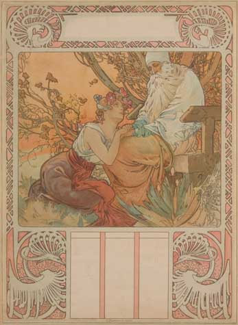 Appraisal: ALPHONSE MUCHA - STAGES OF LIFE OLD AGE x inches