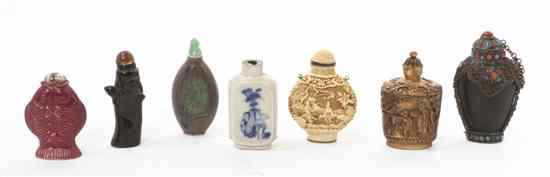 Appraisal: A Collection of Seven Snuff Bottles of various forms and