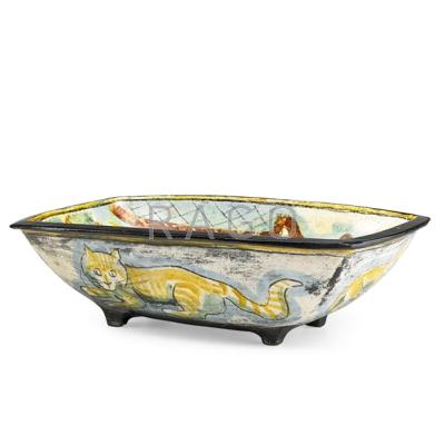 Appraisal: HENRY VARNUM POOR - Fine and large glazed faience bowl