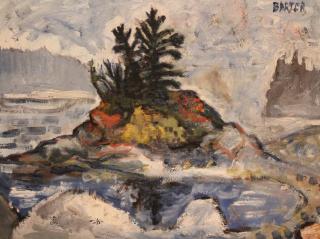 Appraisal: Philip Barter American b Foggy Island Oil on artist board