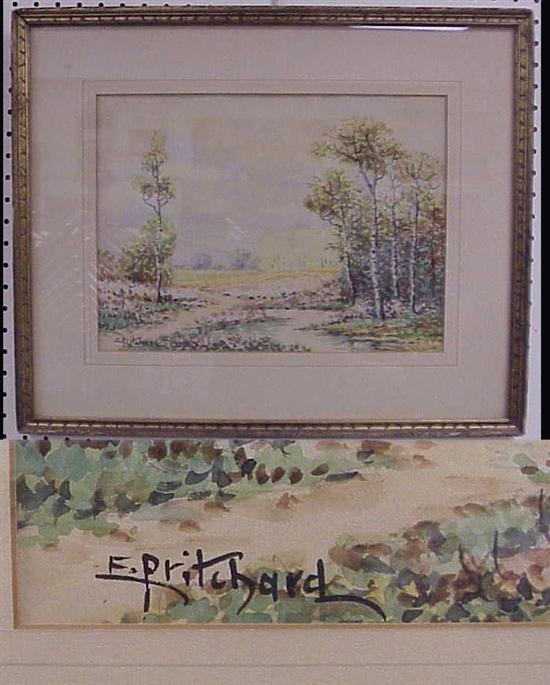 Appraisal: Edgar Pritchard British - after Landscape with a stream Watercolor