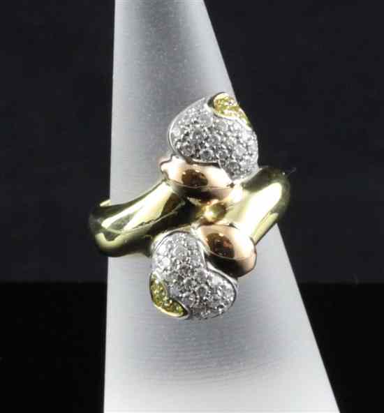 Appraisal: An ct gold yellow and white diamond set dress ring