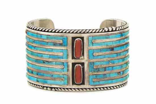 Appraisal: A Navajo Sterling Silver Cuff Bracelet Jimmie King Jr with