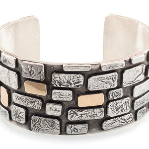 Appraisal: Jolene Eustace Cochiti act since s Sterling Silver Brick Cuff