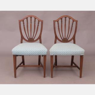 Appraisal: A Pair of Hepplewhite Mahogany Side Chairs th Century A