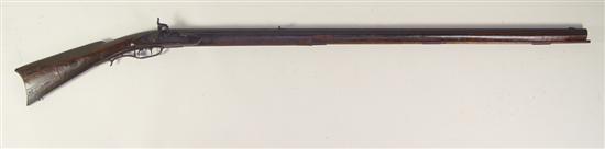 Appraisal: Full Stock Percussion Kentucky Style Rifle In approximately caliber Has