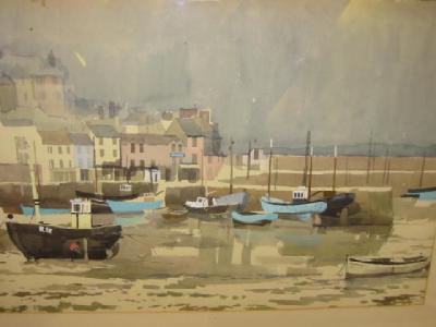 Appraisal: MUCHAEL CADMAN Brixton Harbour signed inscribed on frame verso x