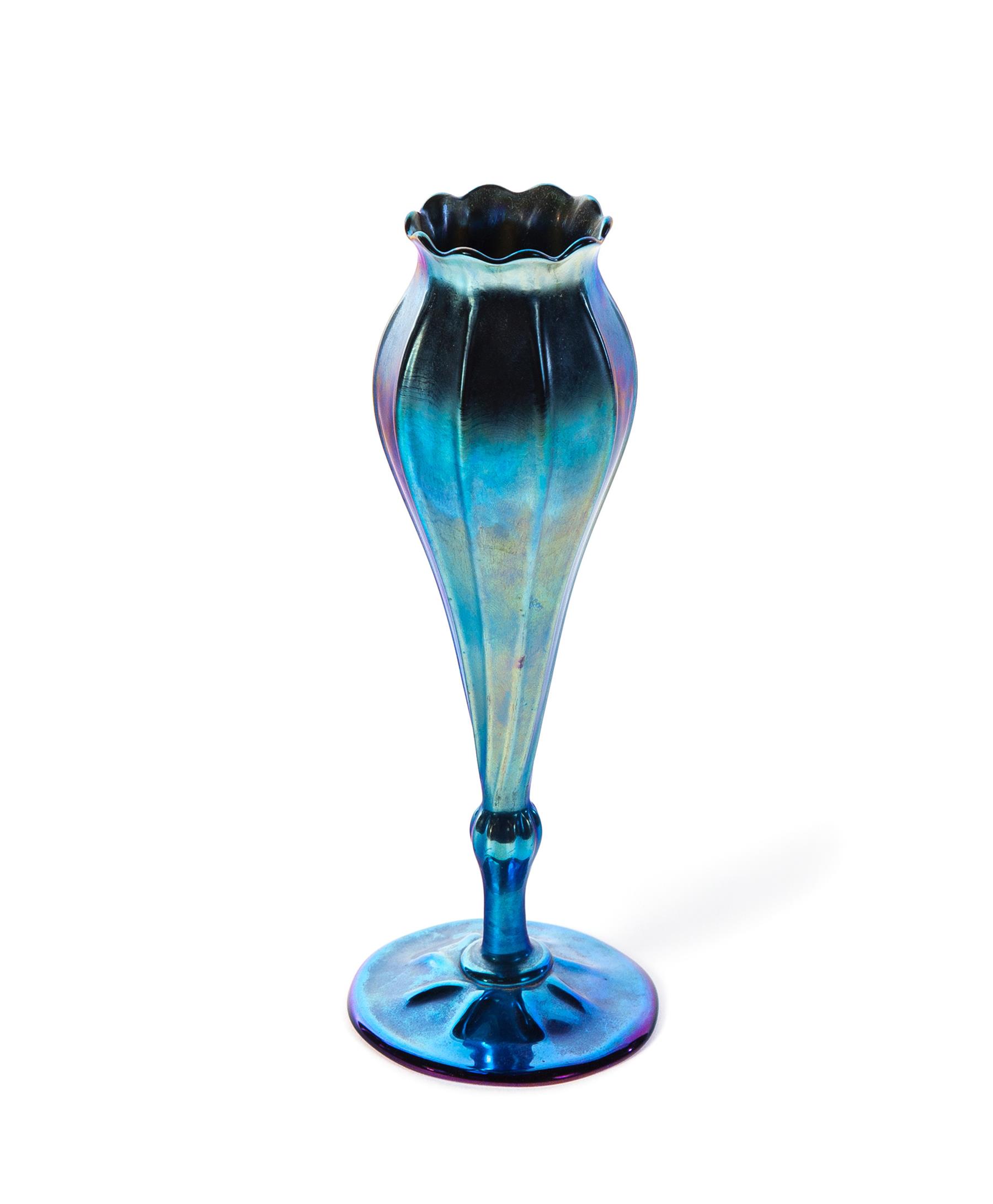 Appraisal: TIFFANY FAVRILE BUD VASE American st quarter- th century Cobalt