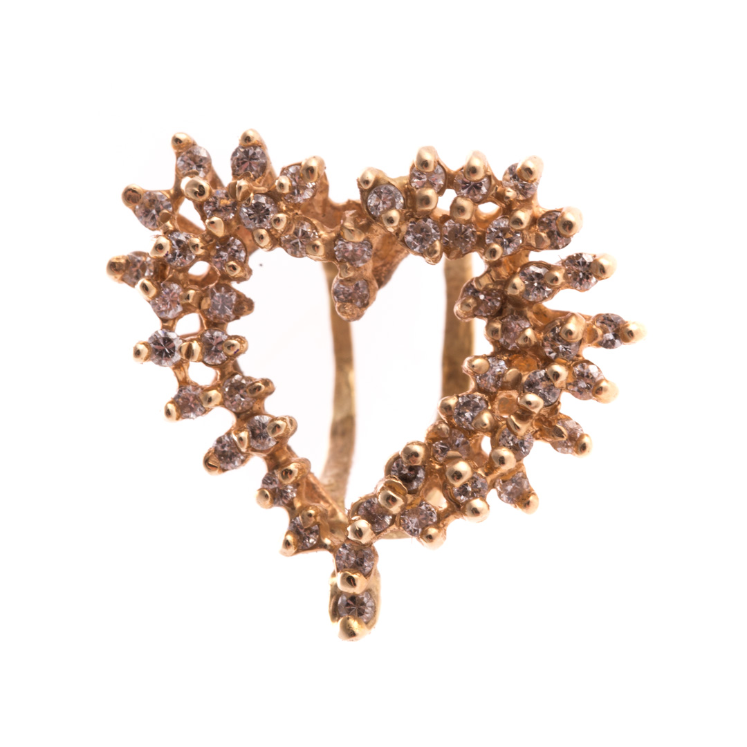 Appraisal: A Lady's Diamond Heart Pendant in K Gold K yellow