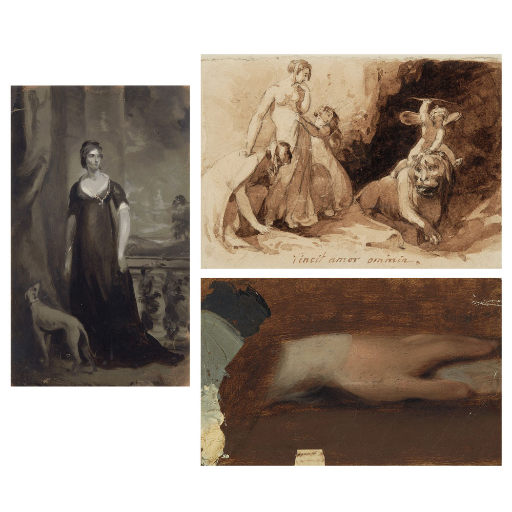 Appraisal: Thomas Sully American - i Standing Woman with Dog and