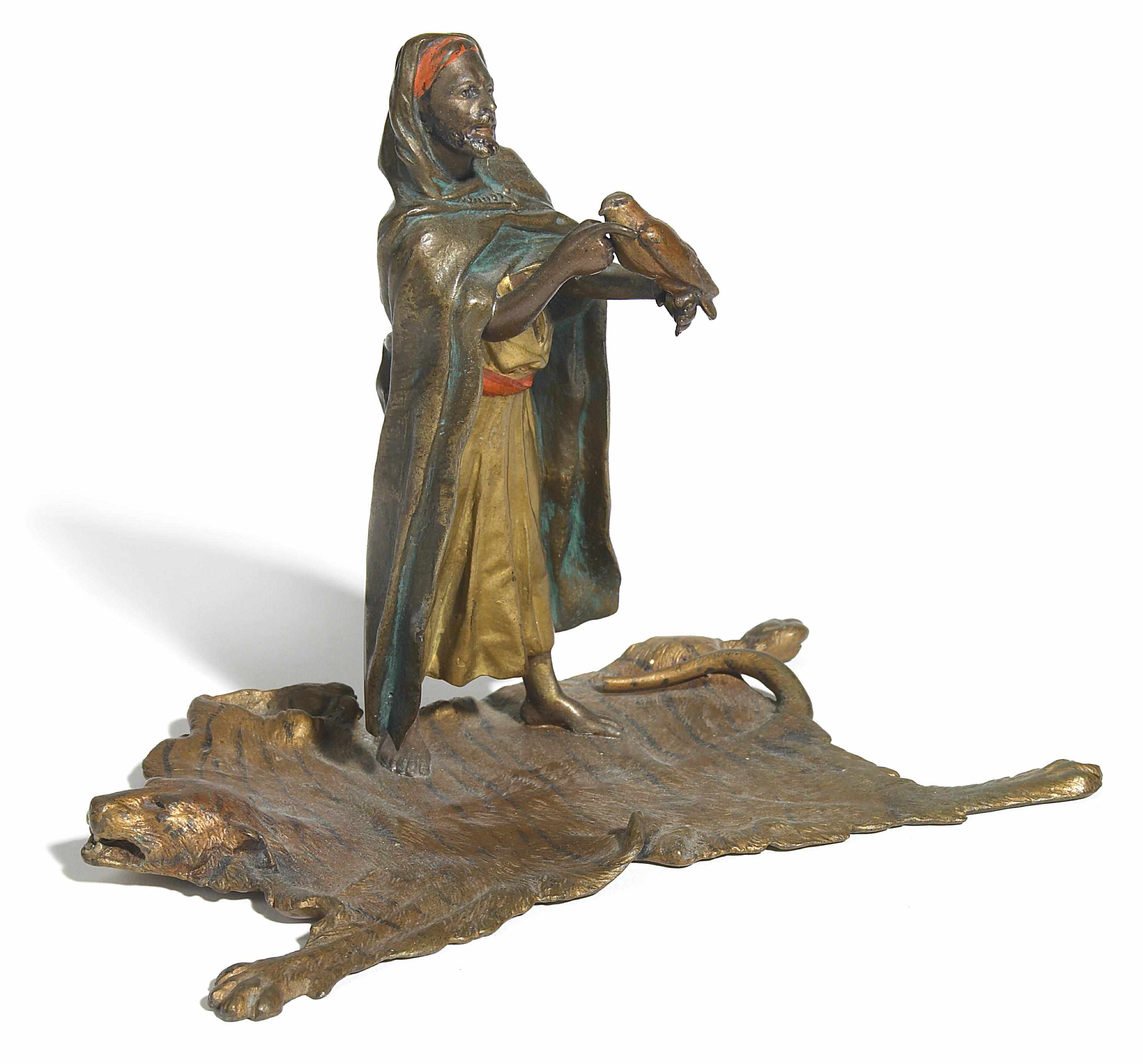 Appraisal: A Franz Bergman cold painted bronze figure of an Arab