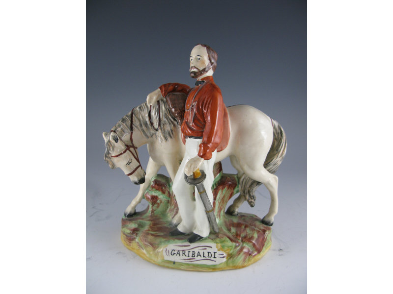 Appraisal: Staffordshire Figurine of Garibaldi His Horse English ca s full