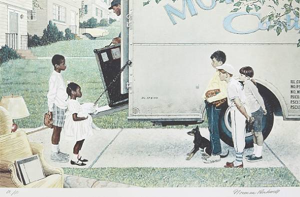 Appraisal: Norman Rockwell American - New Kids in the Neighborhood Collotype