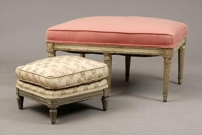 Appraisal: Louis XVI Carved and Painted Tabouret Together with a Louis