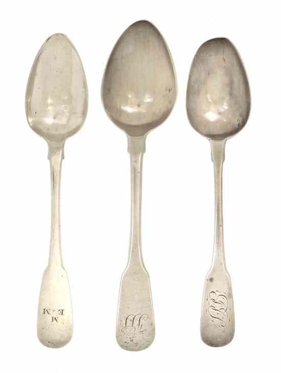 Appraisal: Three Sets of Irish Silver Spoons Dublin comprising six by