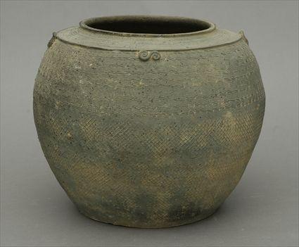 Appraisal: Southeast Asian Pottery Vessel in x in diam