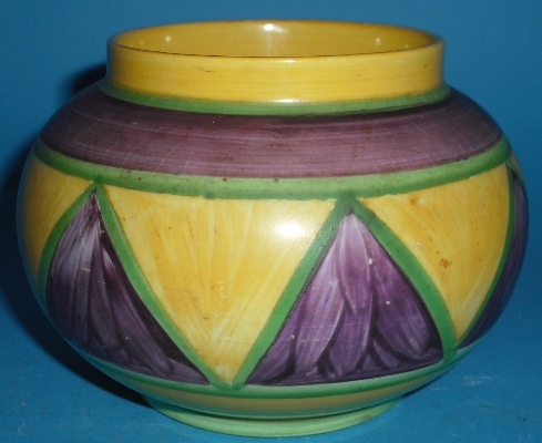 Appraisal: Clarice Cliff Newport Pottery Squat Vase decorated with Geometric Designs