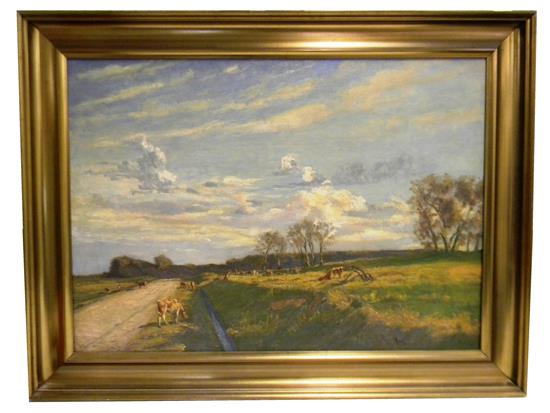 Appraisal: Aksel M Lassen Danish - oil on canvas c pastoral