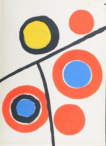 Appraisal: Alexander Calder Acrylic On Paper Geometric Ptg Alexander Sandy Calder