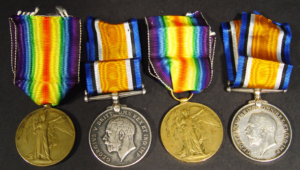 Appraisal: Two World War I military medal groups each comprising -