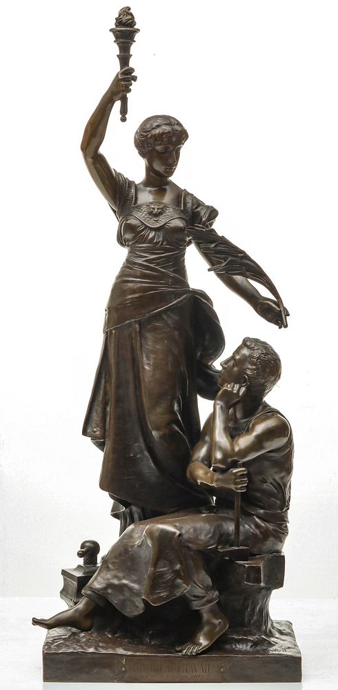 Appraisal: HENRI LOUIS LEVASSEUR - ALLEGORICAL BRONZE Henri Louis Levasseur -