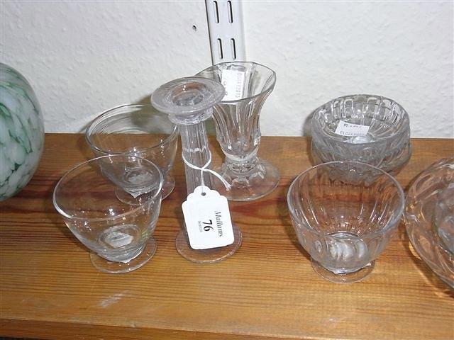 Appraisal: THREE OLD SMALL GLASS DISHES a stand and other glasses