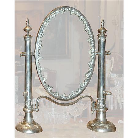 Appraisal: Victorian Silver Plated Vine Decorated Dressing Mirror Estimate -