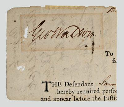 Appraisal: George Walton signature clipped portion of document boldly signed quot