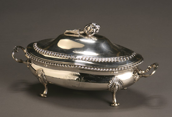 Appraisal: George III Silver Covered Vegetable Dish Richard Morson Benjamin Stephenson