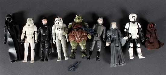 Appraisal: Nine assorted Kenner ''Star Wars'' plastic action figures figures include