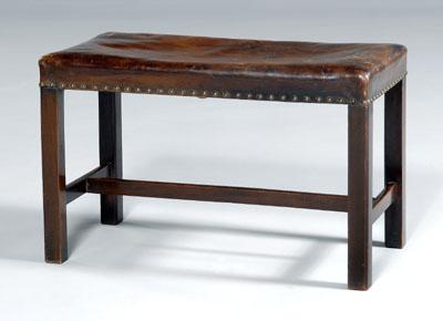 Appraisal: Chippendale style bench mahogany straight legs with H stretcher in