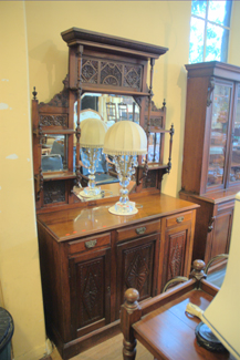 Appraisal: LARGE EDWARDIAN MIRROR BACK SIDEBOARD