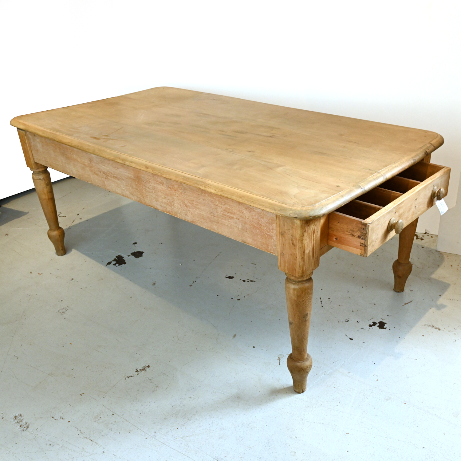 Appraisal: LARGE RUSTIC PINE FARM HARVEST TABLE th th c with