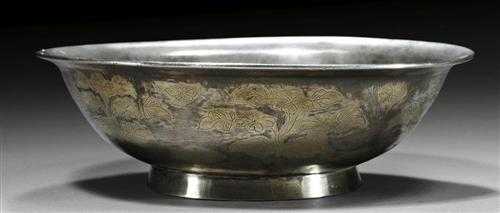 Appraisal: SILVER BOWL China Liao-dynasty th century D cm Light gilding