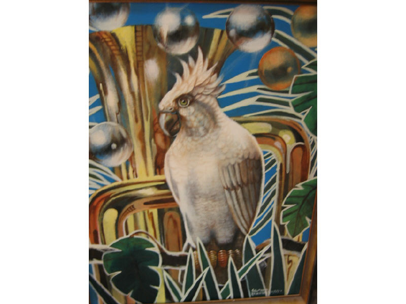 Appraisal: SIEGFRIED REINHARDT AMERICAN - COCKATOO oil on board signed and