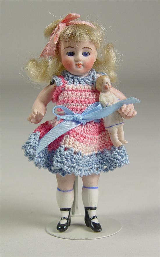 Appraisal: German All-Bisque Girl by Kling Marked with K in bell