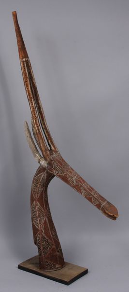 Appraisal: African paint decorated wood gazelle h x w x d