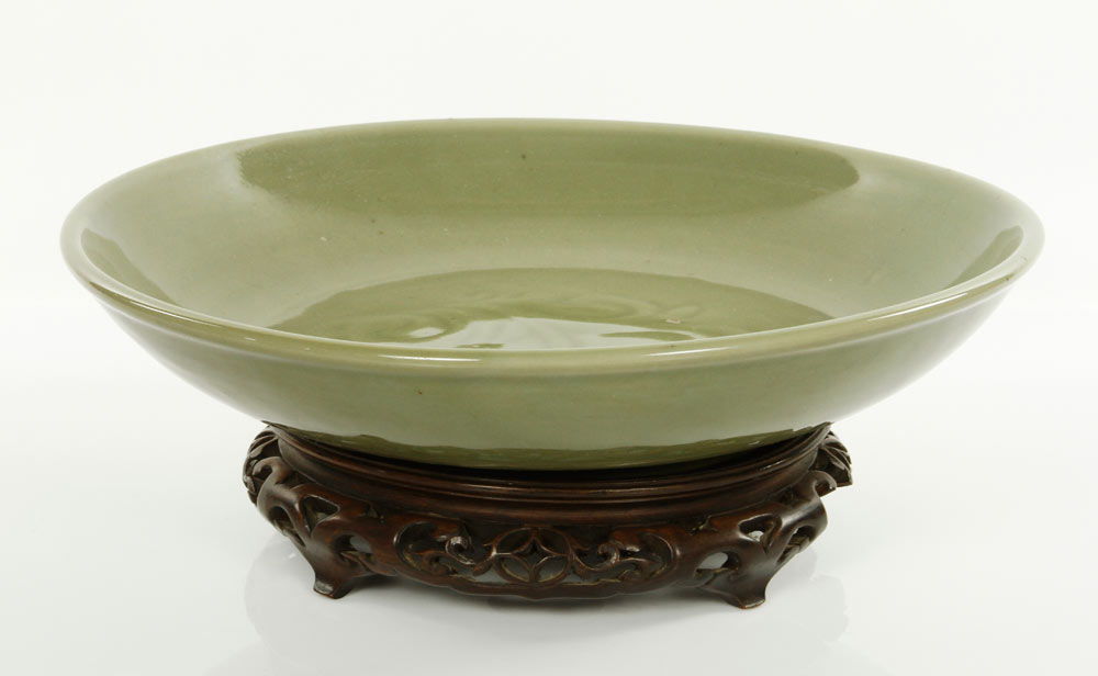 Appraisal: - Chinese Celadon Bowl Celadon bowl with stand China Ming