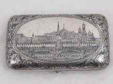 Appraisal: A Russian silver box with niello scene of the Kremlin