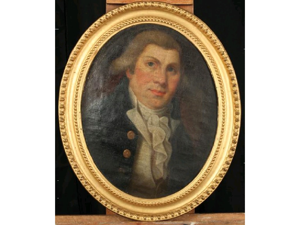 Appraisal: ENGLISH SCHOOL th century Portrait of a gentleman wearing a